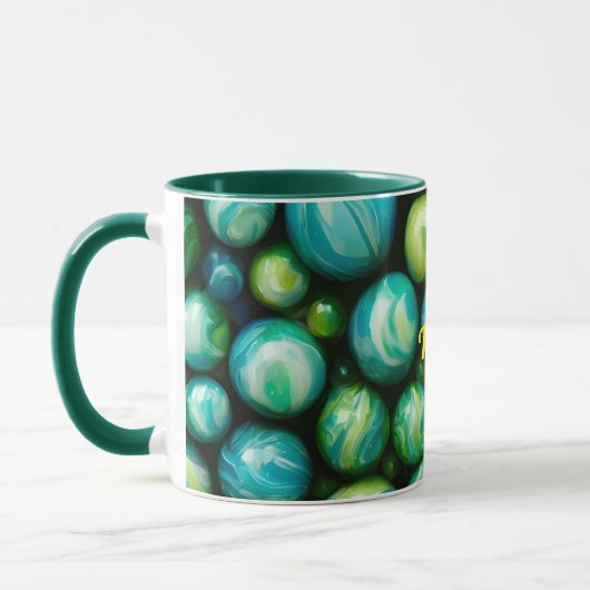 TYSON ~ Mok gepersonaliseerd ~ Green Marbles ~ (Links)