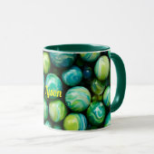 TYSON ~ Mok gepersonaliseerd ~ Green Marbles ~ (Voorkant rechts)