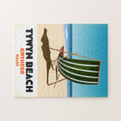 Tywyn strand Gwynedd Wales strand poster Legpuzzel (Horizontaal)
