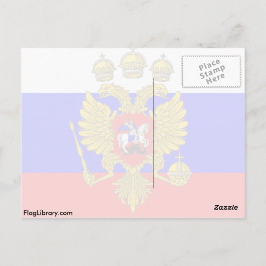 Tzar van Muscovia, Russische vlag Briefkaart (Achterkant)