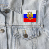 Tzar van Muscovia, Russische vlag Vierkante Button 5,1 Cm (In situ)