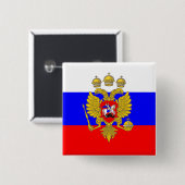 Tzar van Muscovia, Russische vlag Vierkante Button 5,1 Cm (Voorkant /achterkant)