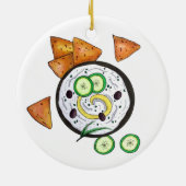Tzatziki Grieks Meze Dip Mediterranean Food Grieke Keramisch Ornament (Achterkant)
