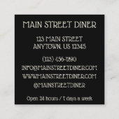 Tzatziki Grieks Meze Dip Mediterranean Food Grieke Vierkante Visitekaartje (Achterkant)