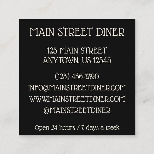 Tzatziki Grieks Meze Dip Mediterranean Food Grieke Vierkante Visitekaartje (Achterkant)