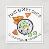 Tzatziki Grieks Meze Dip Mediterranean Food Grieke Vierkante Visitekaartje (Voorkant)