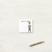 Tzedaka Mitzvah Notities - Jongen die Tzedaka geve Post-it® Notes (Op bureau)