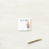 Tzedaka Mitzvah Notities - Meisje Giving Tzedaka Post-it® Notes (Op bureau)