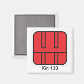 Tzolkin Caminhante do Ceu Vermelho Kin 133 Magneet (Voorkant / Achterkant)