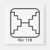 Tzolkin Espelho Branco Kin 118 Magneet (Voorkant)