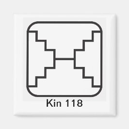 Tzolkin Espelho Branco Kin 118 Magneet