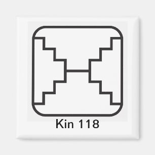 Tzolkin Espelho Branco Kin 118 Magneet
