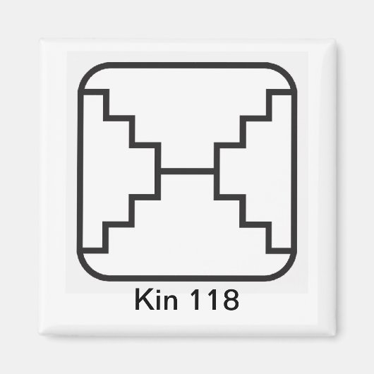 Tzolkin Espelho Branco Kin 118 Magneet (Voorkant)