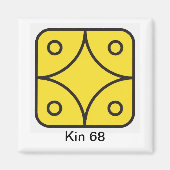 Tzolkin Estrela Amarela Kin 68 Magneet (Voorkant)