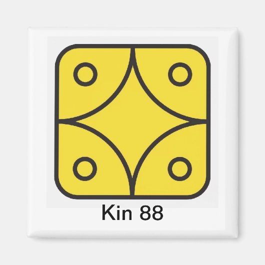 Tzolkin Estrela Amarela Kin 88 Magneet (Voorkant)