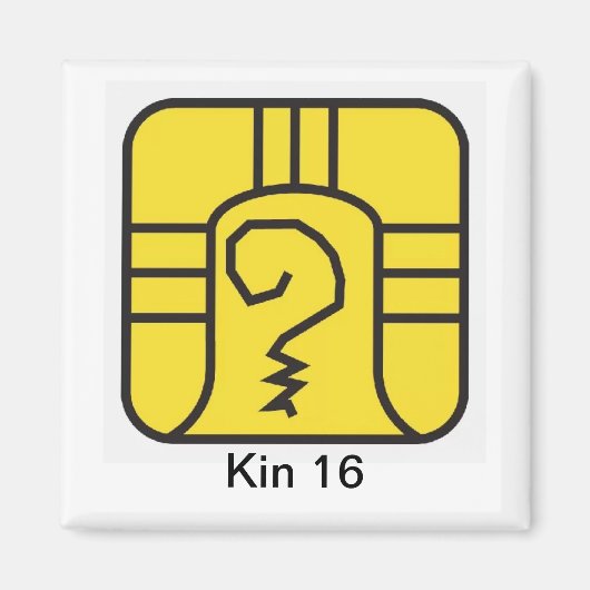 Tzolkin Guerreiro Amarelo Kin 16 Magneet (Voorkant)