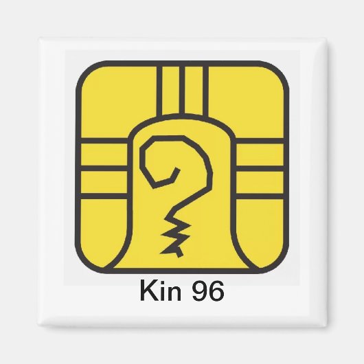 Tzolkin Guerreiro Amarelo Kin 96 Magneet (Voorkant)