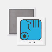 Tzolkin Mao Azul Kin 87 Magneet (Voorkant / Achterkant)