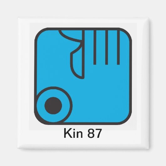 Tzolkin Mao Azul Kin 87 Magneet (Voorkant)