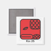 Tzolkin Serpente Vermelha Kin 25 Magneet (Voorkant / Achterkant)