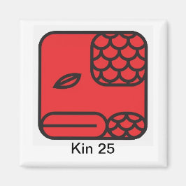 Tzolkin Serpente Vermelha Kin 25 Magneet