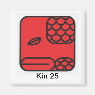 Tzolkin Serpente Vermelha Kin 25 Magneet