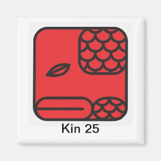 Tzolkin Serpente Vermelha Kin 25 Magneet