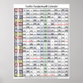 Tzolkin Tonalpohualli Calendar (without key) Poster (Voorkant)
