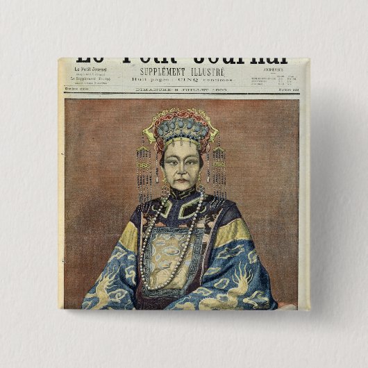 Tz'U-Hsi Empress Dowager van China Vierkante Button 5,1 Cm (Voorkant)