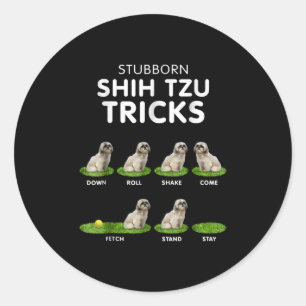 Tzu Lover Funny Shih Tzu Trick Dog Love Ronde Sticker