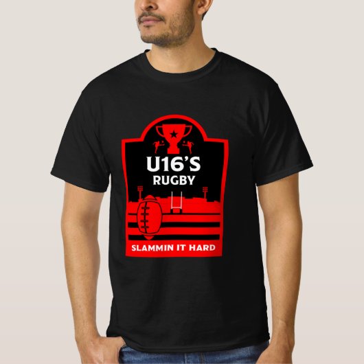 U16 Junior Rugby-spelers T-Shirt (Voorkant)