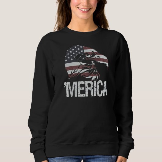 U2018merica Amerikaanse vlag Bald Eagle juli Trui (Voorkant)