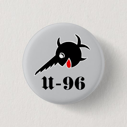 U96 Zwaardvis Knop Ronde Button 3,2 Cm (Voorkant)