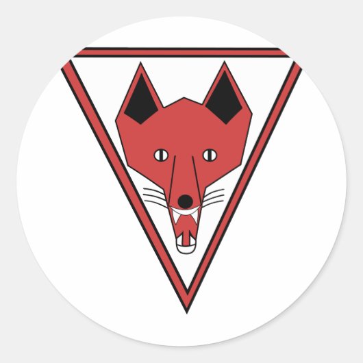 U-255 Grinning Fox Ronde Sticker (Voorkant)