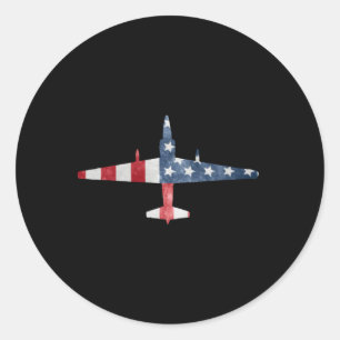 U-2 Dragon Lady Spy Vliegtuig Amerikaanse vlag Mil Ronde Sticker