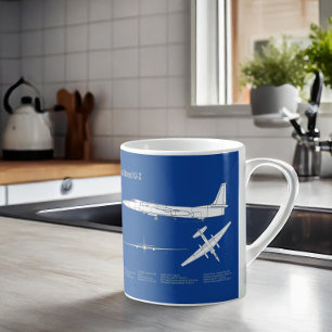 U-2 Dragon Lady - Vliegtuig Blauwdruk Plannen ABD Koffiemok