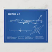 U-2 Dragon Lady - Vliegtuig Blauwdruk Plannen AD Briefkaart (Voorkant)
