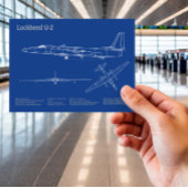 U-2 Dragon Lady - Vliegtuig Blauwdruk Plannen AD Briefkaart