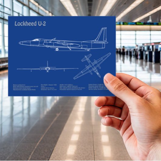 U-2 Dragon Lady - Vliegtuig Blauwdruk Plannen AD Briefkaart