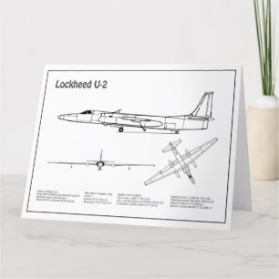 U-2 Dragon Lady - Vliegtuig Blauwdruk Plannen BD Bedankkaart