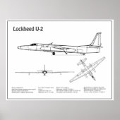 U-2 Dragon Lady - Vliegtuig Blauwdruk Plannen BD Poster (Voorkant)