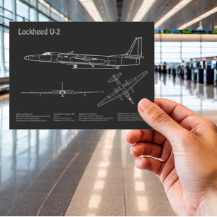 U-2 Dragon Lady - Vliegtuig Blauwdruk Plannen PD Briefkaart