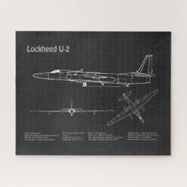 U-2 Dragon Lady - Vliegtuig Blauwdruk Plannen PD Legpuzzel