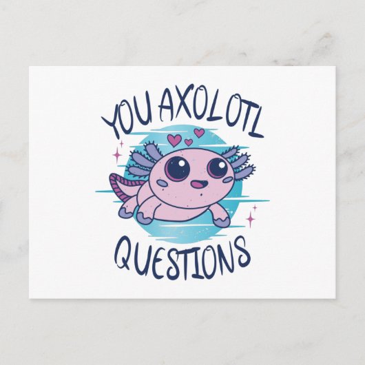U axolotl vraagt briefkaart (Voorkant)