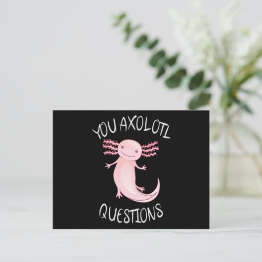 U axolotl vragen briefkaart (Staand voorkant)