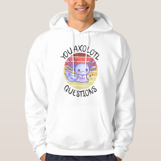 U axolotl vragen hoodie (Voorkant)