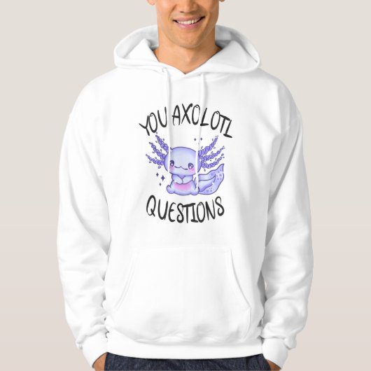 U axolotl vragen hoodie (Voorkant)