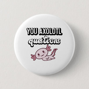 U Axolotl Vragen Retro 90s Cute Axolotl Ronde Button 5,7 Cm