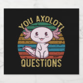 U Axolotl Vragen Retro 90s Funny Axolotl Bier Etiket (Enkel label)