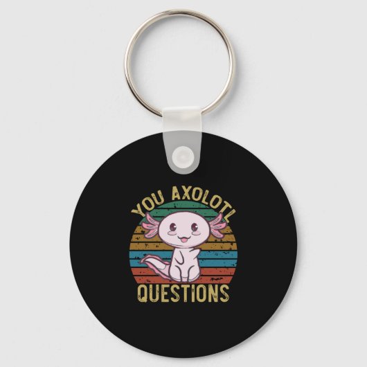 U Axolotl Vragen Retro 90s Funny Axolotl Sleutelhanger (Voorkant)